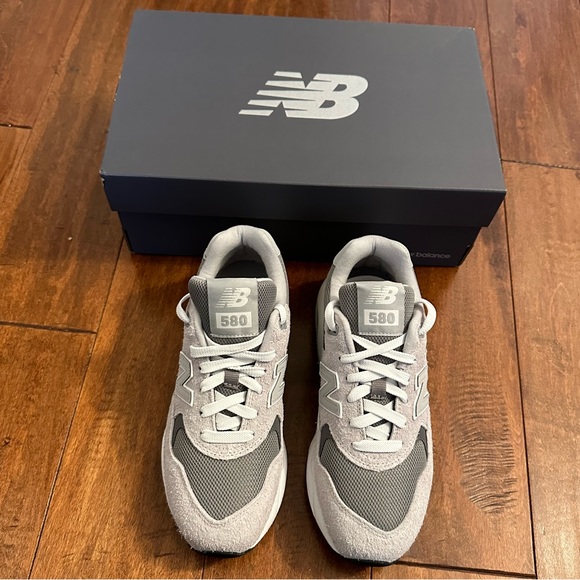 New Balance Gray 580 Mesh Suede Sneakers Sz 6 - Picture 8 of 16